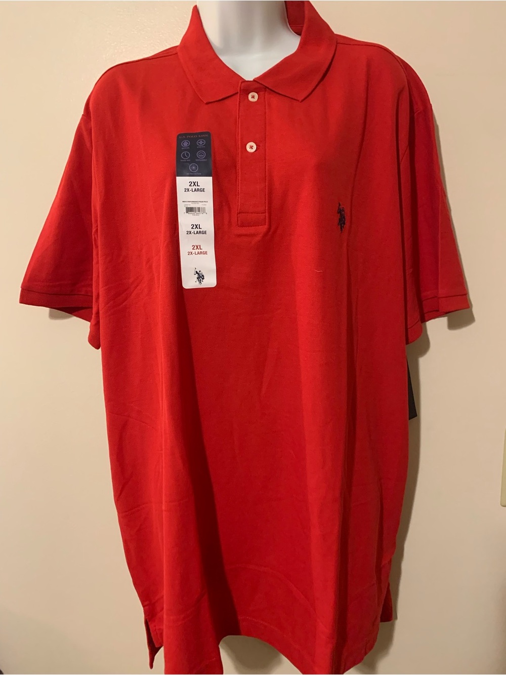 U.S. Polo Assn. Red Men's Short-Sleeve Polo with Embroidered Logo